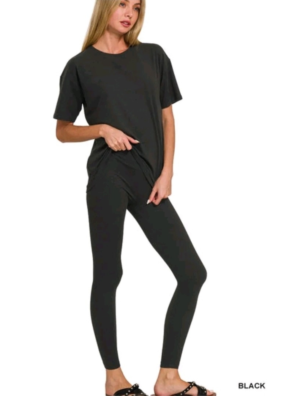 Zenana Buttery Soft Short Sleeve Top/ Bottom Loungewear Set NWT